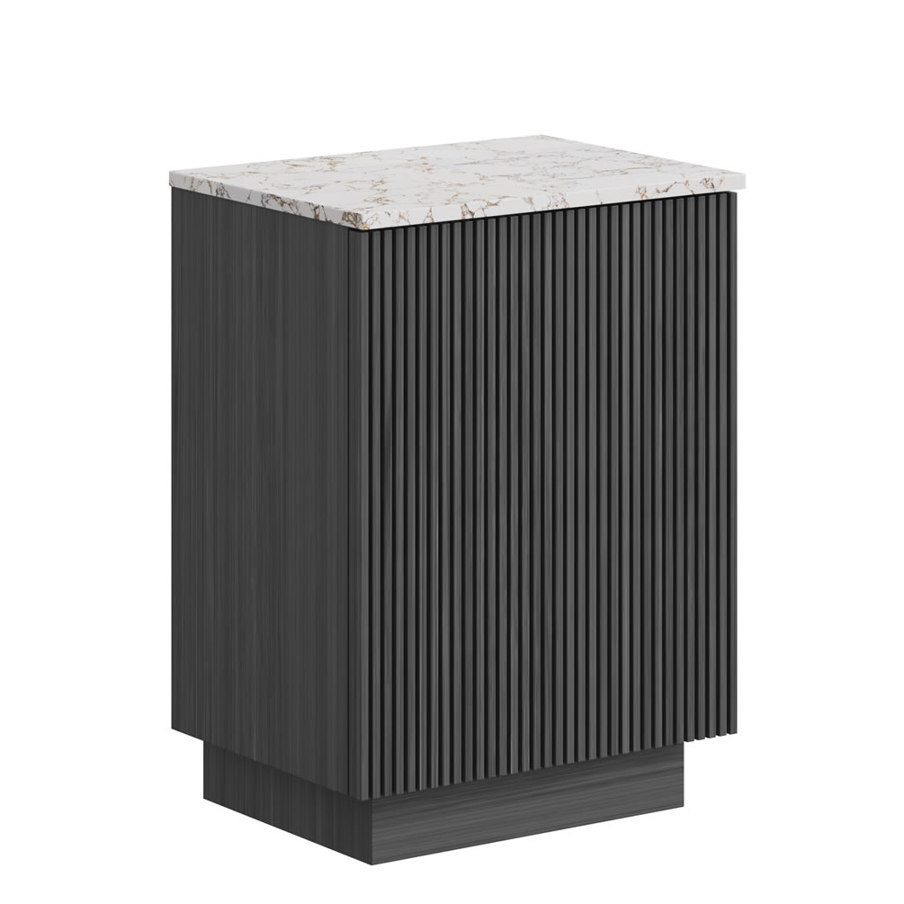 Crosswater Limit Steelwood 600mm Floorstanding Vanity Unit & Gold Vein Estatuario Worktop